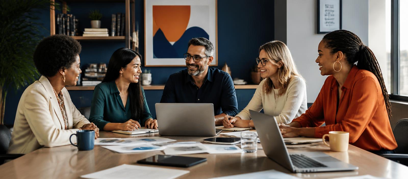 The Tribus leadership team meeting around a conference table